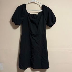Cute Black Mini Dress W Zipped Back